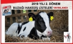 2019 YILI 2. DÖNEM BUZAĞI HAKEDİŞ LİSTELERİ